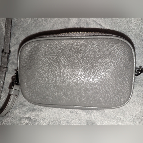 COACH Prairie Rivet Double Zip Suede Crossbody Clutch HEATHER GREY VGUC - Picture 5 of 15